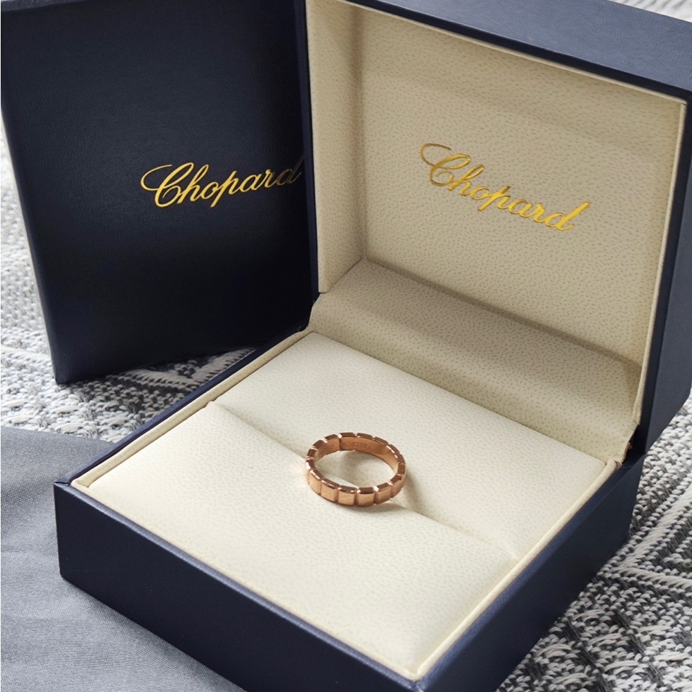 Chopard Rose Gold Linked Band Ring - Women's Designer Ring